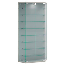 ebuy24 BenilaXL vitrinekast wandmontage 2 deuren zilverkleurig.