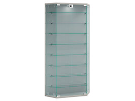 ebuy24 BenilaXL vitrinekast wandmontage 2 deuren zilverkleurig.