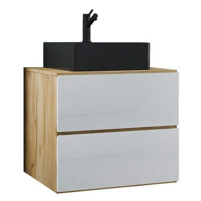 ebuy24 LendasBL badkamer 2 delen eik decor, wit.