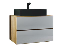 ebuy24 LendasBL badkamer 2 delen eik decor, wit.