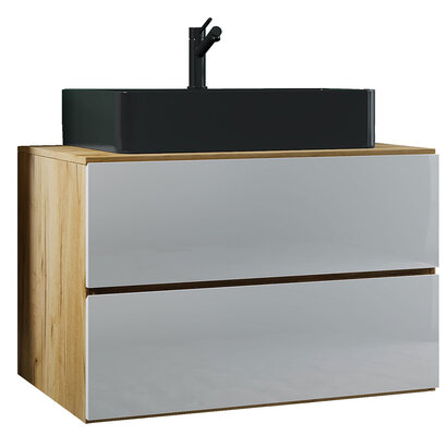 ebuy24 LendasBL badkamer 2 delen eik decor, wit.