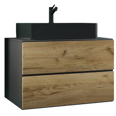 ebuy24 LendasBL badkamer 2 delen antraciet, eik decor.