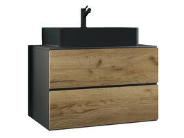 ebuy24 LendasBL badkamer 2 delen antraciet, eik decor.