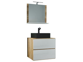 ebuy24 LendasMBL badkamer 3 delen eik decor, wit.