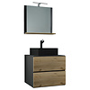 ebuy24 LendasMBL badkamer 3 delen antraciet, eik decor.
