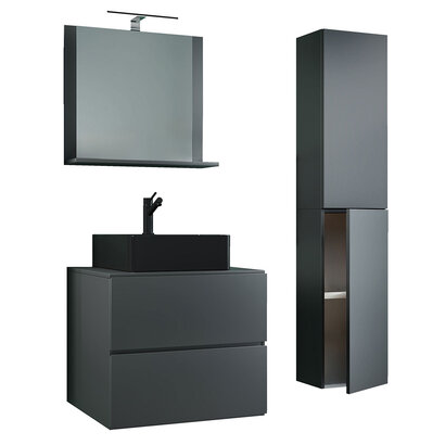 ebuy24 LendasLBL badkamer 4 delen antraciet.