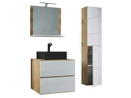 ebuy24 LendasLBL badkamer 4 delen eik decor, wit.