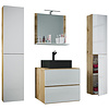 ebuy24 LendasXLBL badkamer 5 delen eik decor, wit.