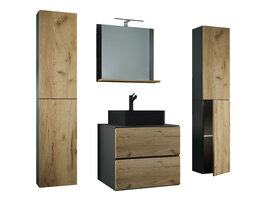 ebuy24 LendasXLBL badkamer 5 delen antraciet, eik decor.