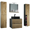 ebuy24 LendasXLBL badkamer 5 delen antraciet, eik decor.