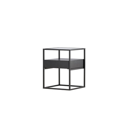 ebuy24 Fortaleza hoektafel 1 lade, 1 plank zwart.