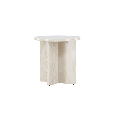 ebuy24 Ålesund hoektafel Ø50 cm beige.