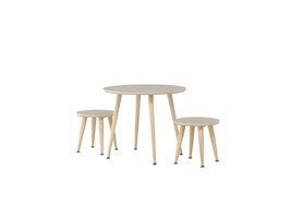 ebuy24 Kids eethoek voor kinderen 1 tafel, 2 krukjes whitewash.