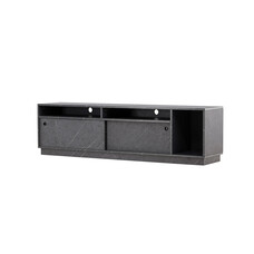 ebuy24 Girona TV-meubel 2 deuren, 3 planken zwart.