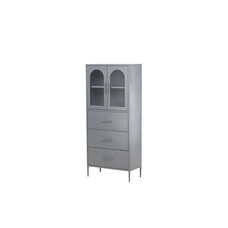 ebuy24 LaPaz vitrinekast 2 deuren, 3 laden lichtgrijs.