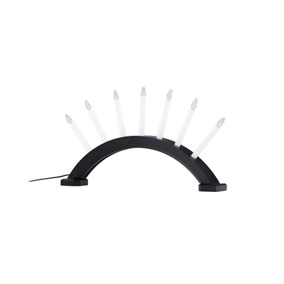 ebuy24 Kebnekaise adventskandelaar elektrisch 7 lichten zwart.