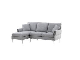 ebuy24 Toulouse bank chaise longue bank linkse grijs.