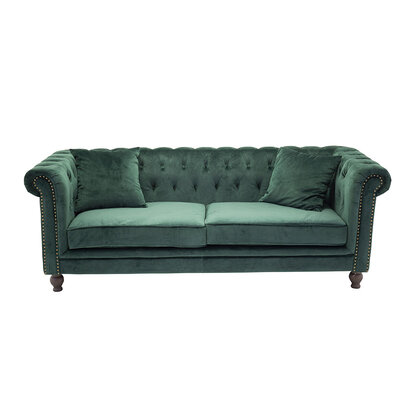 ebuy24 Velvet bank 3-zits velours groen.