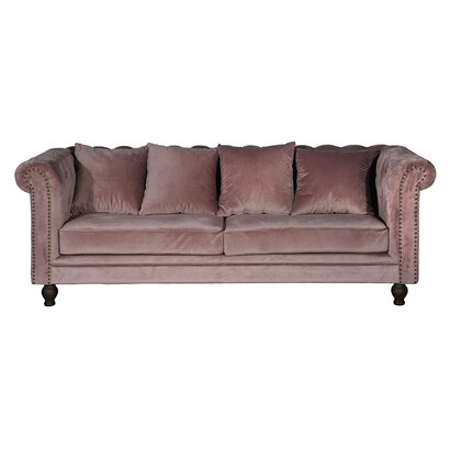 ebuy24 Velvet bank 3-zits velours roze.