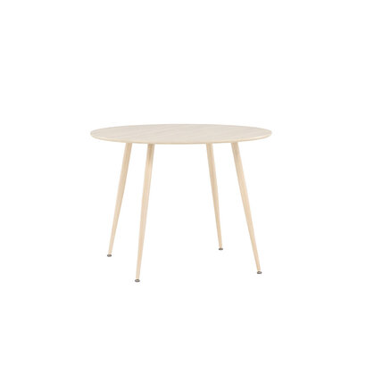 ebuy24 Plaza eetkamertafel Ø100 cm whitewash.