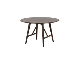 ebuy24 Kaseidon eetkamertafel Ø100 cm donkerbruin.