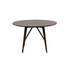 ebuy24 Kaseidon eetkamertafel Ø100 cm donkerbruin.