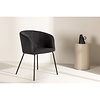 ebuy24 Berit eetkamerstoel met armleuning fluweel zwart.