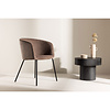 ebuy24 Berit eetkamerstoel met armleuning fluweel bruin.
