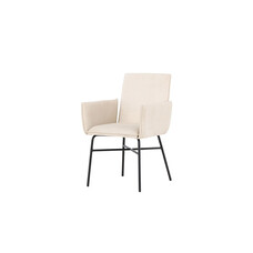 ebuy24 Petra eetkamerstoel met armleuning velours beige.