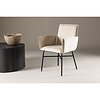 ebuy24 Petra eetkamerstoel met armleuning velours beige.