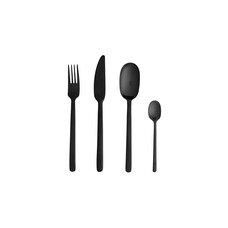 ebuy24 WabiSabi bestekset 24 delen roestvrij staal zwart.