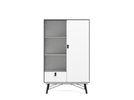 ebuy24 Rye vitrinekast 1 glazen deur, 1 deur, 1 lade mat wit.