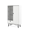 ebuy24 Rye vitrinekast 1 glazen deur, 1 deur, 1 lade mat wit.