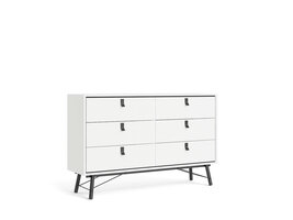 ebuy24 Rye Ladekast breed 6 laden mat wit.