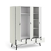 ebuy24 Rye Garderobe 3 deuren, 3 laden mat wit.