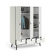 ebuy24 Rye Garderobe 3 deuren, 3 laden mat wit.