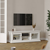 ebuy24 Venedig TV-meubel 2 glazen deuren en 1 glazen legger wit.