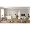 ebuy24 Venedig TV-meubel 2 glazen deuren en 1 glazen legger wit.