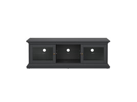 ebuy24 Venedig TV-meubel 2 glazen deuren en 1 glazen legger mat grijs.