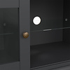 ebuy24 Venedig TV-meubel 2 glazen deuren en 1 glazen legger mat grijs.