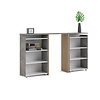 ebuy24 Nada Hoofdbord met opbergruimte 140 cm, betondecor/wit hoogglans.