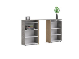 ebuy24 Nada Hoofdbord met opbergruimte 140 cm, betondecor/wit hoogglans.