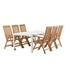 ebuy24 Togo tuinmeubelset tafel 200x100cm, 6 stoelen Kenya, wit,naturel.