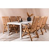 ebuy24 Togo tuinmeubelset tafel 200x100cm, 6 stoelen Kenya, wit,naturel.