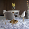 ebuy24 Bolzano eethoek eetkamertafel Ø90cm Wit en 4 Geneve stoel grijs.