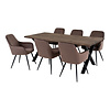 ebuy24 Toulon eethoek eetkamertafel 95x200cm naturel en 6 Harbo stoel lichtbruin.