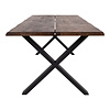 ebuy24 Toulon eethoek eetkamertafel 95x200cm naturel en 6 Harbo stoel lichtbruin.