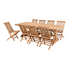 ebuy24 Volos tuinmeubelset eetkamertafel 100x240cm naturel en 8 Toledo stoel naturel.