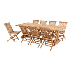 ebuy24 Volos tuinmeubelset eetkamertafel 100x240cm naturel en 8 Toledo stoel naturel.