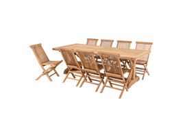 ebuy24 Volos tuinmeubelset eetkamertafel 100x240cm naturel en 8 Toledo stoel naturel.